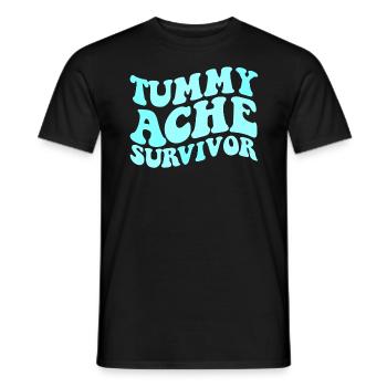 Bauchschmerz �berlebender Magenschmerz lustiger Ba - Männer T-Shirt - Schwarz - Vorne - AI Model Male 178 light (178cm)
