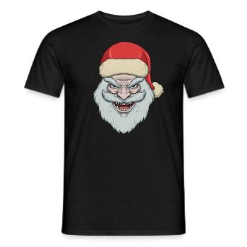 Gruseliges Weihnachtsmann L�cheln gruseliger Weihn - Männer T-Shirt - Schwarz - Vorne - AI Model Male 178 light (178cm)