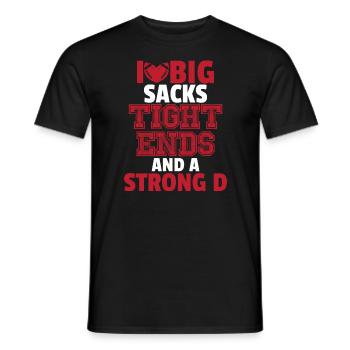 Ich liebe gro�e S�cke enge Enden und ein starkes d - Männer T-Shirt - Schwarz - Vorne - AI Model Male 178 light (178cm)