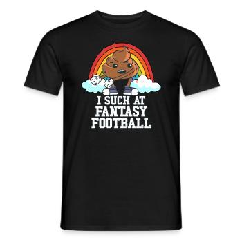 Ich lutsche am Fantasy Football Poop Rainbow Footb - Männer T-Shirt - Schwarz - Vorne - AI Model Male 178 light (178cm)