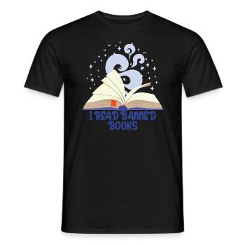 Ich las verbotene B�cher Leser verbotenes Buch Rea - Männer T-Shirt - Schwarz - Vorne - AI Model Male 178 light (178cm)