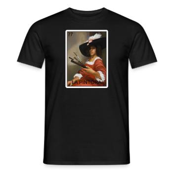 La Pintora die Malerkarte Mexikanische Lotteriekar - Männer T-Shirt - Schwarz - Vorne - AI Model Male 178 light (178cm)