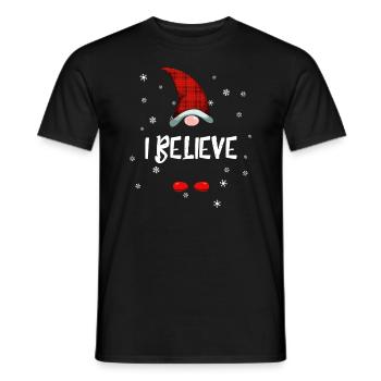 Ich glaube Gnome Family Christmas Pyjama Gnomeich - Männer T-Shirt - Schwarz - Vorne - AI Model Male 178 light (178cm)