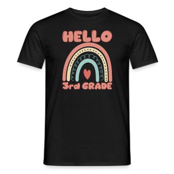 Hallo 3. Klasse zur�ck in die Schule Neue dritte K - Männer T-Shirt - Schwarz - Vorne - AI Model Male 178 light (178cm)