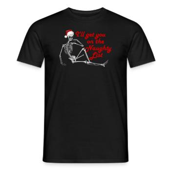 Ich werde Sie auf die ungezogene Liste Weihnacht B - Männer T-Shirt - Schwarz - Vorne - AI Model Male 178 light (178cm)