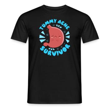 Bauchschmerzen �berlebende Magenschache Kinder Bau - Männer T-Shirt - Schwarz - Vorne - AI Model Male 178 light (178cm)