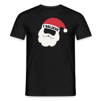 Ich glaubeSanta Shirtich glaube Santa Santa Santa - Männer T-Shirt - Schwarz - Vorne - AI Model Male 178 light (178cm)