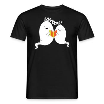 Ghost Halloween Bookworm Ghost Reading Boooooks - Männer T-Shirt - Schwarz - Vorne - AI Model Male 178 light (178cm)