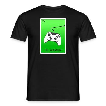 El Gamer Video Gaming Card Mexikanische Lotterieka - Männer T-Shirt - Schwarz - Vorne - AI Model Male 178 light (178cm)