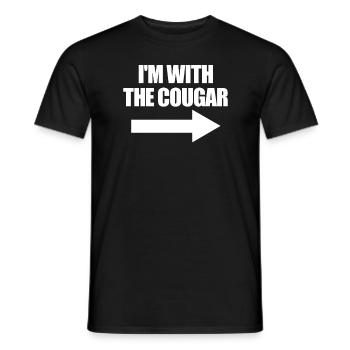 Ich bin mit dem Cougar Halloween -Matching -Paarda - Männer T-Shirt - Schwarz - Vorne - AI Model Male 178 light (178cm)