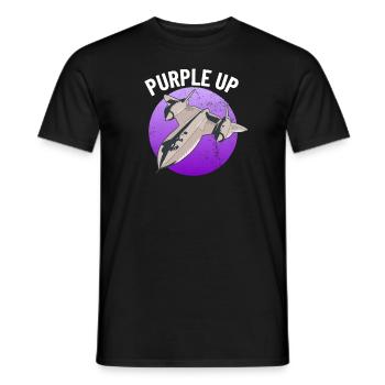 Lila up SR71 Milit�r Kinder Blackbird Purple Up - Männer T-Shirt - Schwarz - Vorne - AI Model Male 178 light (178cm)