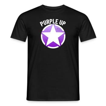 Lila up milit�rstar milit�r Kinder lila lila auf - Männer T-Shirt - Schwarz - Vorne - AI Model Male 178 light (178cm)
