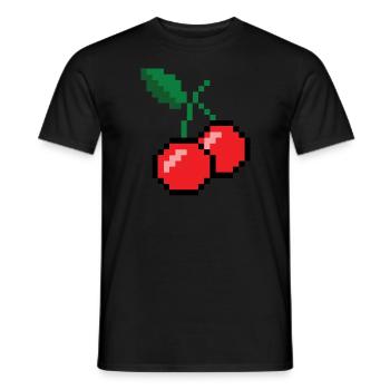 8 -Bit -Kirschen -Vintage Video Game Player Pixel - Männer T-Shirt - Schwarz - Vorne - AI Model Male 178 light (178cm)