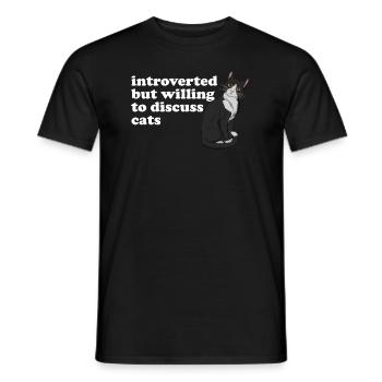 Introvertiert, aber bereit, Katzen antisozial zu d - Männer T-Shirt - Schwarz - Vorne - AI Model Male 178 light (178cm)