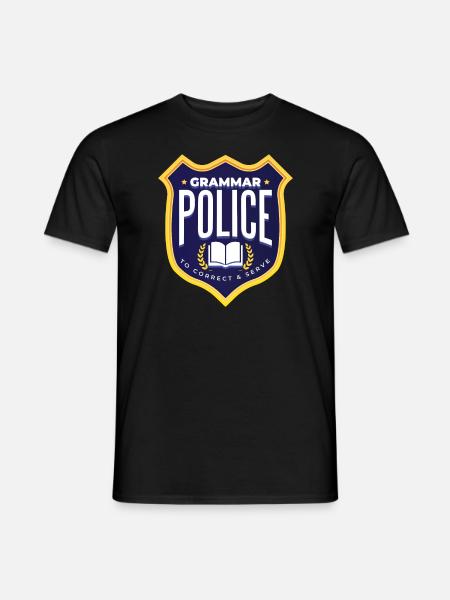 Grammatikpolizeikost�m Halloween Grammatikpolizei - Männer T-Shirt - Schwarz