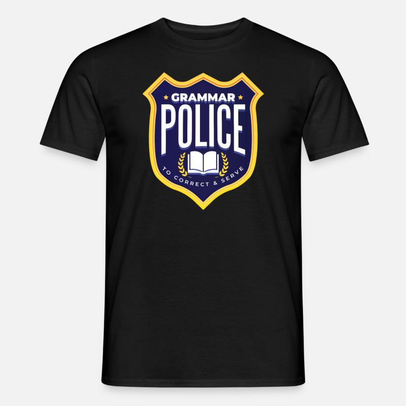 Grammatikpolizeikost�m Halloween Grammatikpolizei - Männer T-Shirt - Schwarz