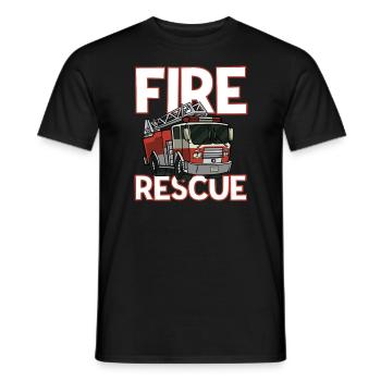 Fire Rescue Fire Department Fire Truck Kinder - Männer T-Shirt - Schwarz - Vorne - AI Model Male 178 light (178cm)