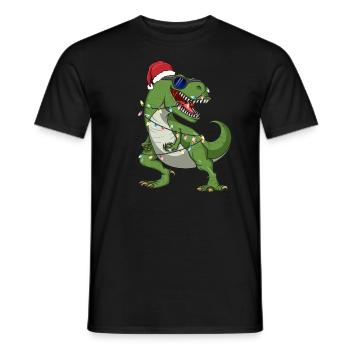 Weihnachtsbaum T-Rex Tyrannosaurus Rex Weihnachten - Männer T-Shirt - Schwarz - Vorne - AI Model Male 178 light (178cm)