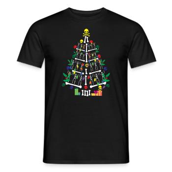 Skelett Weihnachtsbaumsch�del gruselig Weihnachten - Männer T-Shirt - Schwarz - Vorne - AI Model Male 178 light (178cm)