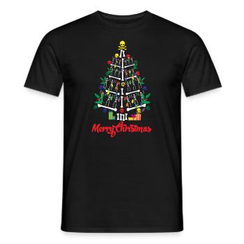 Skelett Weihnachtsbaumsch�del gruselig Weihnachten - Männer T-Shirt - Schwarz - Vorne - AI Model Male 178 light (178cm)