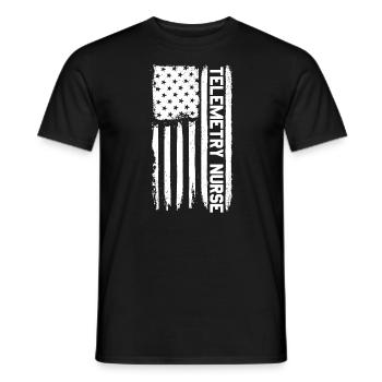Telemetrie Krankenschwester American Flag RN Patri - Männer T-Shirt - Schwarz - Vorne - AI Model Male 178 light (178cm)