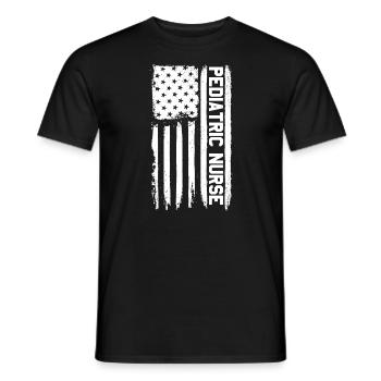 P�diatrische Krankenschwester amerikanische Flagge - Männer T-Shirt - Schwarz - Vorne - AI Model Male 178 light (178cm)