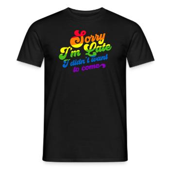 Entschuldigung, ich bin zu sp�t, ich wollte nicht - Männer T-Shirt - Schwarz - Vorne - AI Model Male 178 light (178cm)