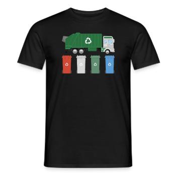 M�llwagen recyceln M�lleimer M�llday -LKWsM�llbeh� - Männer T-Shirt - Schwarz - Vorne - AI Model Male 178 light (178cm)