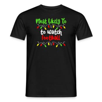 Most likely Christmas Football Christmas - Men's T-Shirt - black - Front - AI Model Male 178 light (178cm)