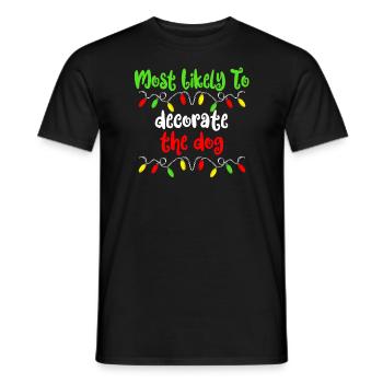 Am wahrscheinlichsten dekorieren Weihnachten die H - Männer T-Shirt - Schwarz - Vorne - AI Model Male 178 light (178cm)