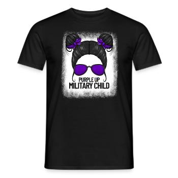 Purple up mois des enfants militaires désordonné br - T-shirt homme - noir - Devant - AI Model Male 178 light (178cm)