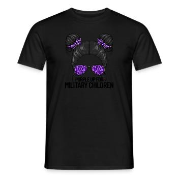 Violet pour les guépards militaires violet - T-shirt homme - noir - Devant - AI Model Male 178 light (178cm)
