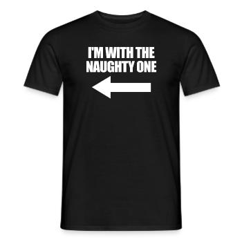 Santa Ich bin mit dem ungezogenen Pfeil, der ungez - Männer T-Shirt - Schwarz - Vorne - AI Model Male 178 light (178cm)