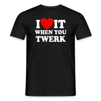 Ich liebe es, wenn du rotes Herz tanzen hast - Männer T-Shirt - Schwarz - Vorne - AI Model Male 178 light (178cm)