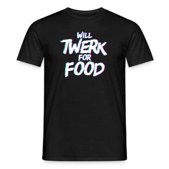 Wird f�r das Essen lustig talk tanzen trenking - Männer T-Shirt - Schwarz - Vorne - AI Model Male 178 light (178cm)