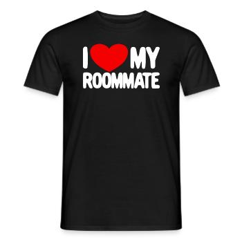Ich liebe mein Mitbewohner rotes Herz Ich liebe me - Männer T-Shirt - Schwarz - Vorne - AI Model Male 178 light (178cm)