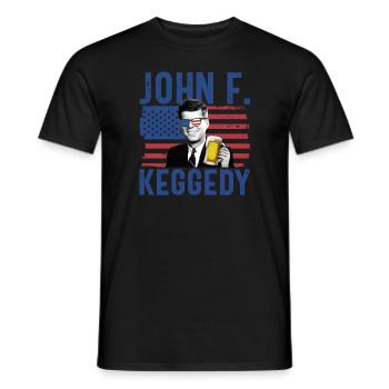 John F Keggedy betrunkener Pr�sident Kennedy 4. Ju - Männer T-Shirt - Schwarz - Vorne - AI Model Male 178 light (178cm)