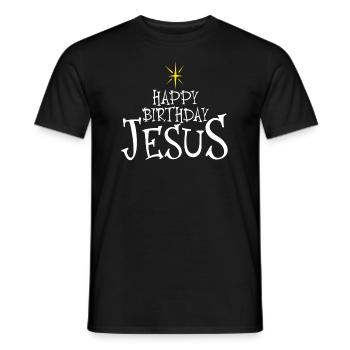 Alles Gute zum Geburtstag Jesus Weihnachten Happy - Männer T-Shirt - Schwarz - Vorne - AI Model Male 178 light (178cm)