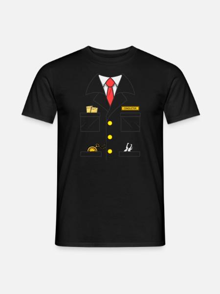 Zugleiter Kost�m Halloween Train Dirigent - Männer T-Shirt - Schwarz