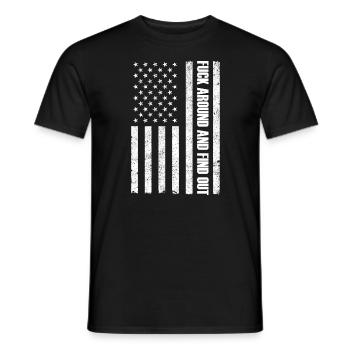 Fick herum und finde die amerikanische Flagge Fafo - Männer T-Shirt - Schwarz - Vorne - AI Model Male 178 light (178cm)