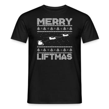 Merry Liftmas Chinook Hubschrauber H�ssliches Weih - Männer T-Shirt - Schwarz - Vorne - AI Model Male 178 light (178cm)