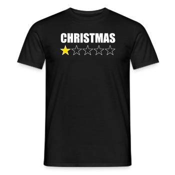 Weihnachten 1 -Sterne -Bewertung Hass WeihnachtenH - Männer T-Shirt - Schwarz - Vorne - AI Model Male 178 light (178cm)
