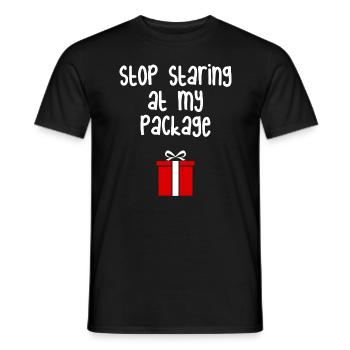 H�r auf, auf meine Paket -Weihnachtsschwangerschaf - Männer T-Shirt - Schwarz - Vorne - AI Model Male 178 light (178cm)