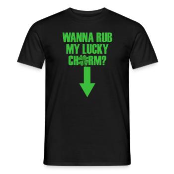 Willst du meinen gl�cklichen Charme M�nner St. Pat - Männer T-Shirt - Schwarz - Vorne - AI Model Male 178 light (178cm)