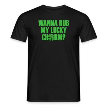 Willst du meinen gl�cklichen Charme M�nner St. Pat - Männer T-Shirt - Schwarz - Vorne - AI Model Male 178 light (178cm)