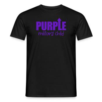 Lila milit�rische Kindermonat Kinder lila lila auf - Männer T-Shirt - Schwarz - Vorne - AI Model Male 178 light (178cm)