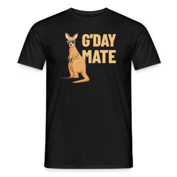 G'day Mate Kangaroo Aussie Australia Roo Gday Kump - Männer T-Shirt - Schwarz - Vorne - AI Model Male 178 light (178cm)