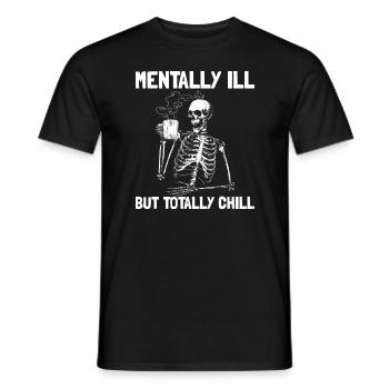 Geistig krank, aber v�llig k�hle M�nner, die Kaffe - Männer T-Shirt - Schwarz - Vorne - AI Model Male 178 light (178cm)
