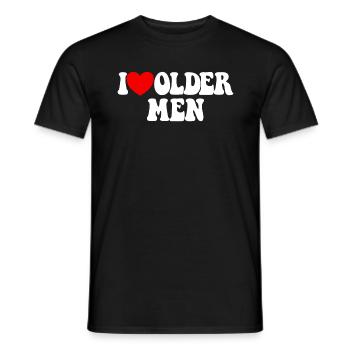 Ich liebe �ltere M�nner rote Herz Frauen Ich liebe - Männer T-Shirt - Schwarz - Vorne - AI Model Male 178 light (178cm)