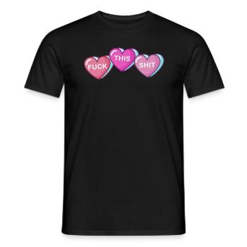 Fick diese Schei�e Anti Valentine gebrochenes Herz - Männer T-Shirt - Schwarz - Vorne - AI Model Male 178 light (178cm)
